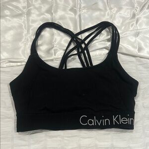Calvin Klein Black Sports Bra Racerback Design